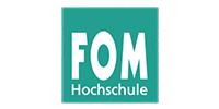 Logo der FOM, Hochschule für Ökonomie Management.